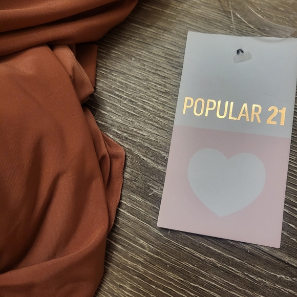 Rust colored midi length tank dress. NWT. Size Large - Picture 7 of 7